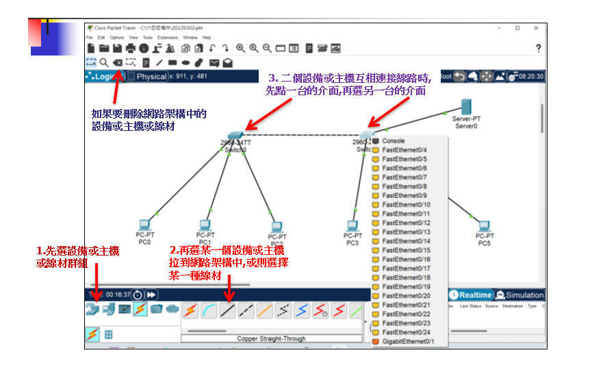 Packet Tracer 模擬接線